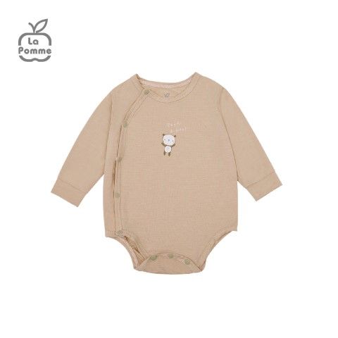 Body chip dài tay La Pomme gấu nhỏ ú oà - Trắng