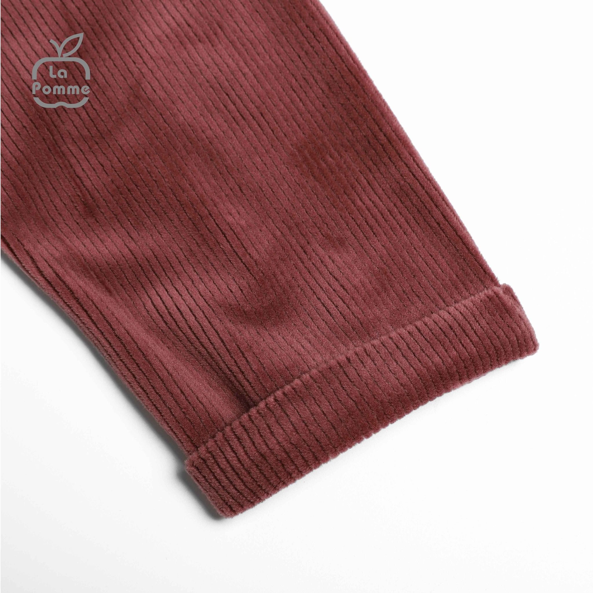SL191 Bộ dài tay nhung tăm trơn La Pomme - Hồng