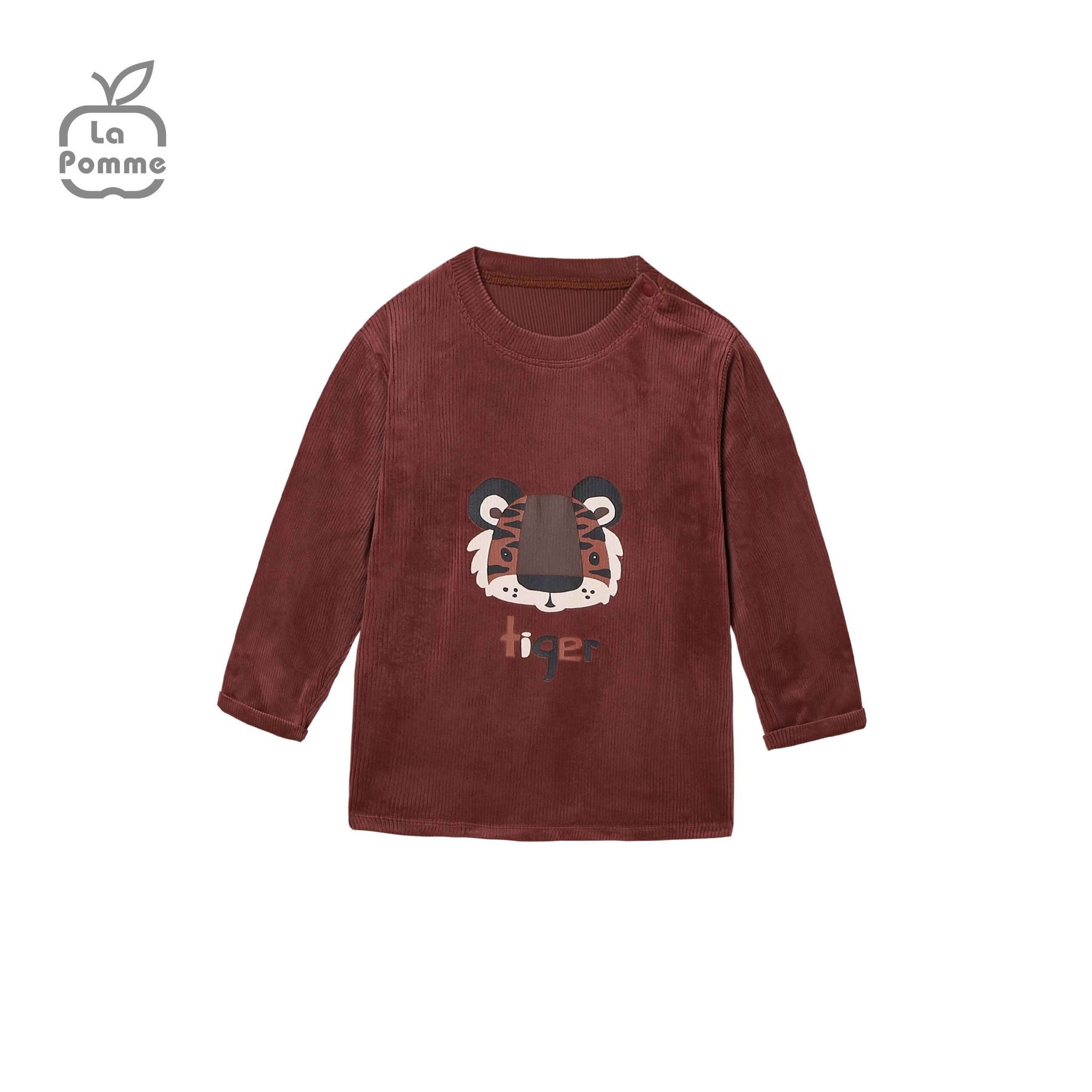 SL191 Bộ dài tay nhung tăm trơn La Pomme - Hồng