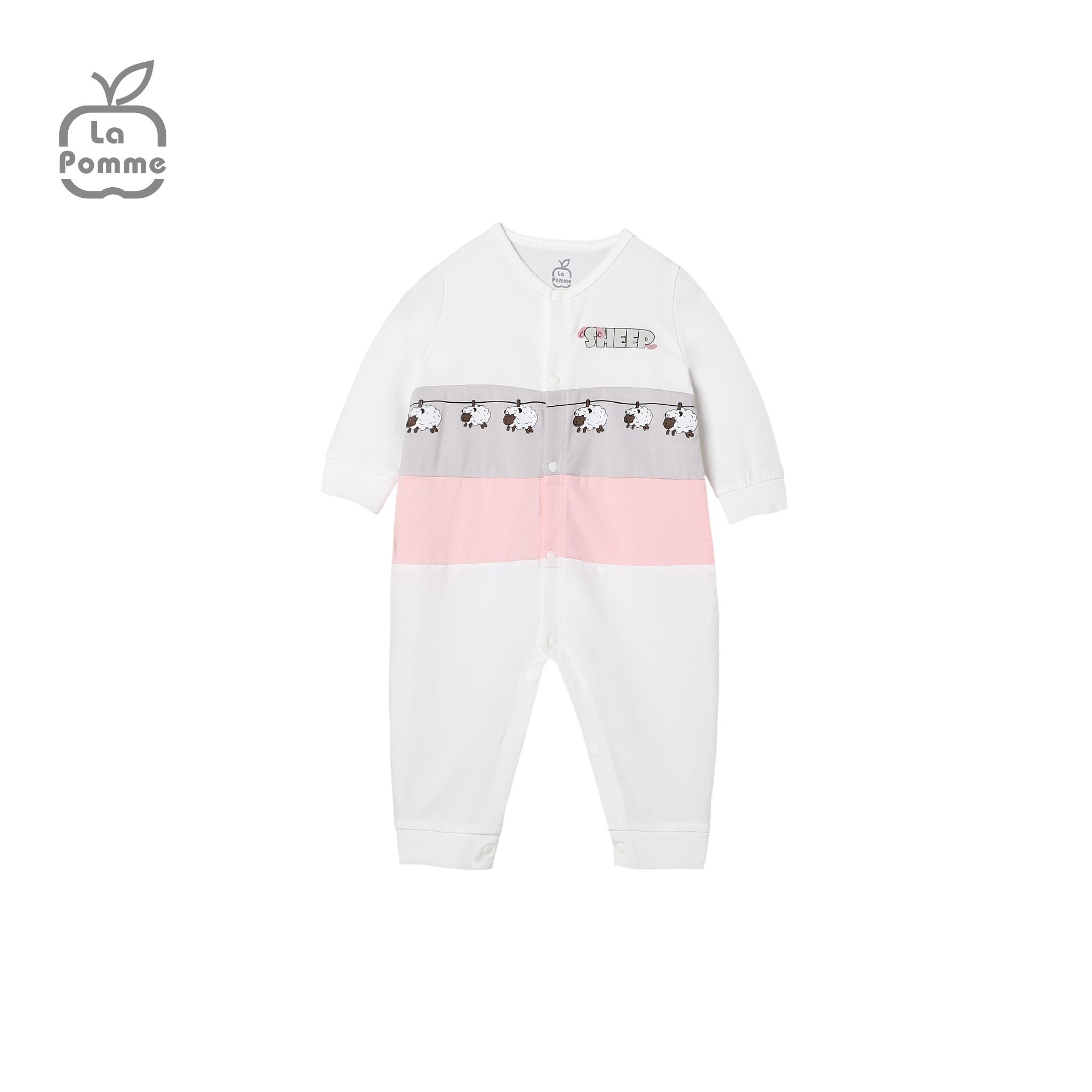 JL061 Body dài tay La Pomme Bầy cừu - Hồng