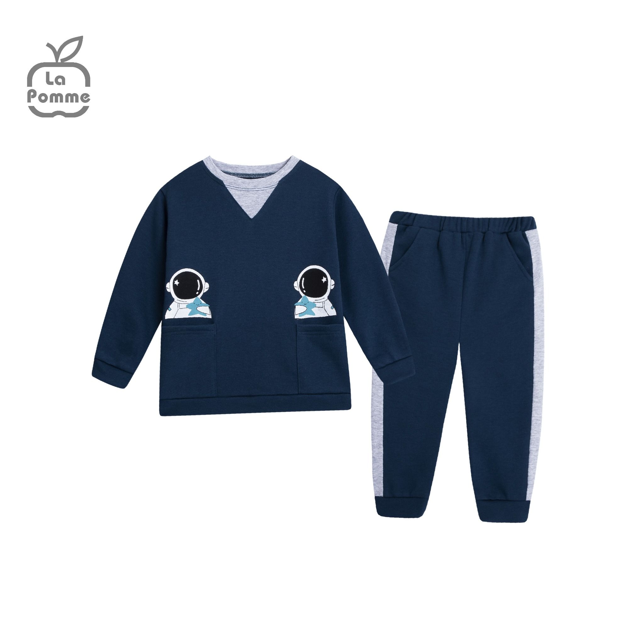 Bộ dài tay La Pomme Spaceman & Stars - Xanh