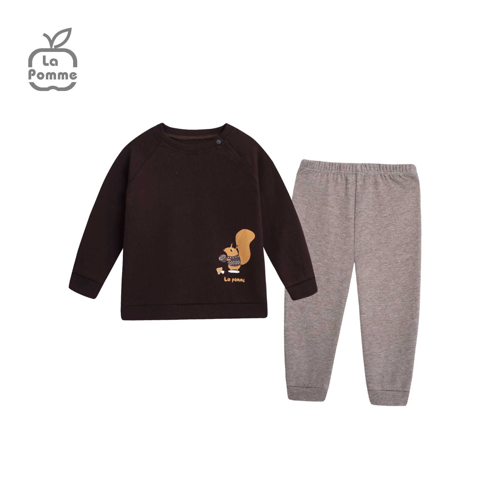 Bộ dài tay La Pomme Sóc nâu đuôi dài - Nâu