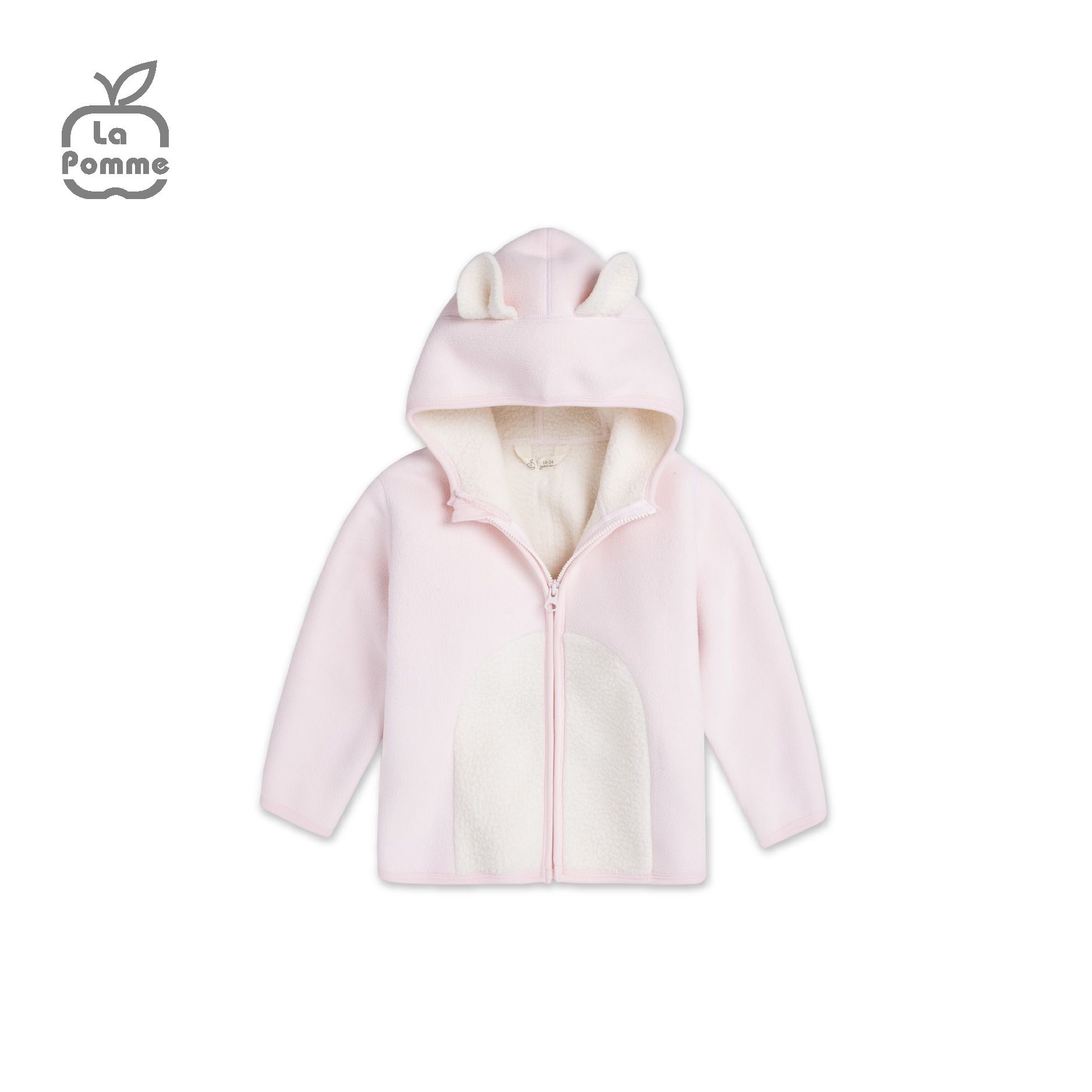 Áo Khoác Fur La Pomme phối màu tai gấu - Tím than