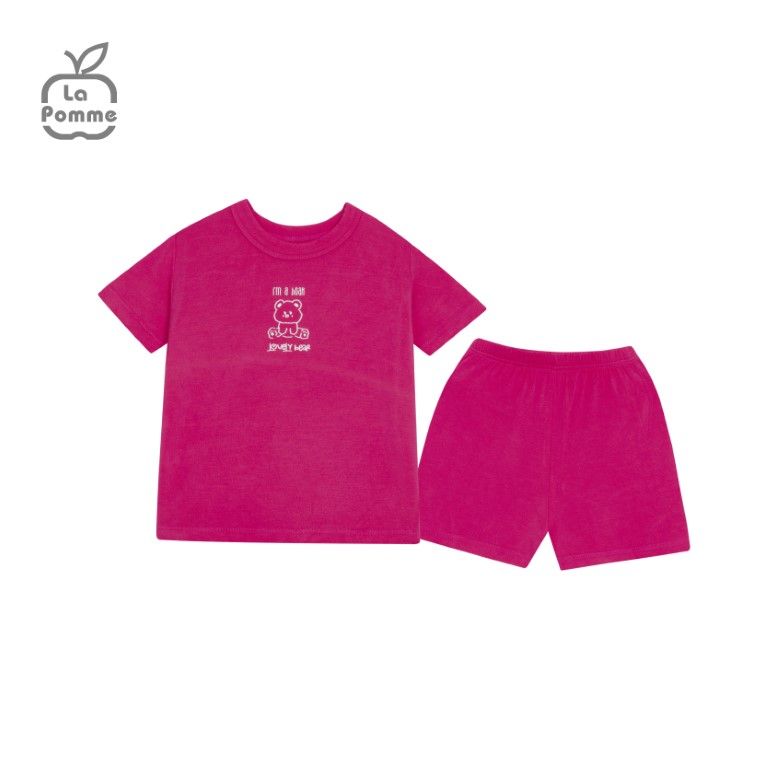 Bộ cộc tay La Pomme Teddy Bear - Cam nhạt
