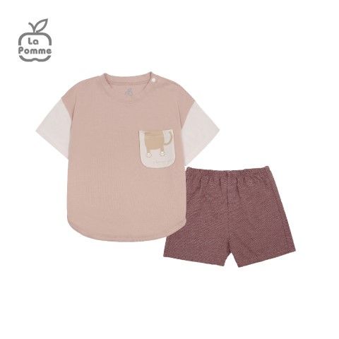 Bộ cộc tay La Pomme mèo Lật mở ú oà - Xanh