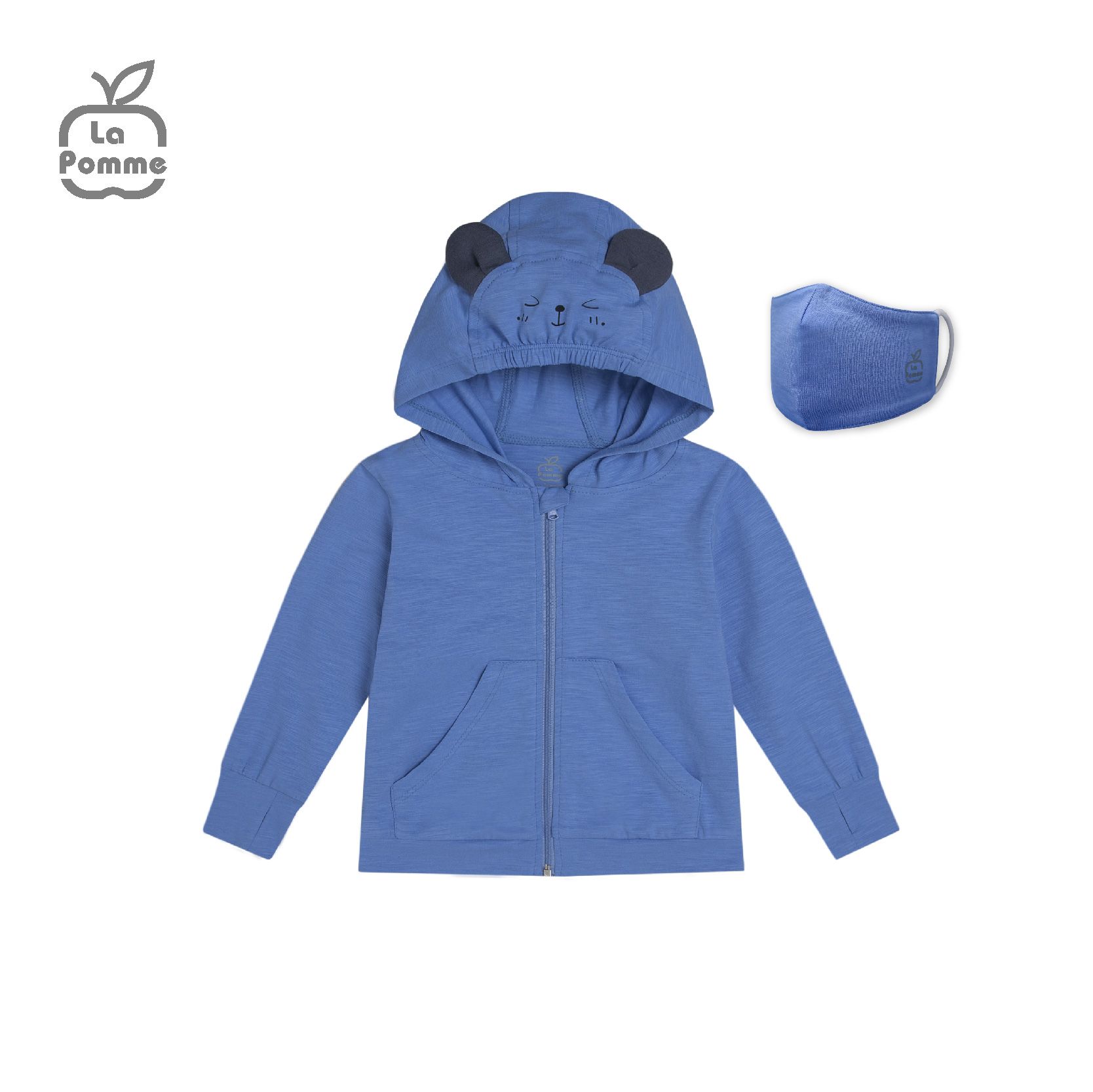 Áo chống nắng La Pomme gấu con đáng yêu - Xanh