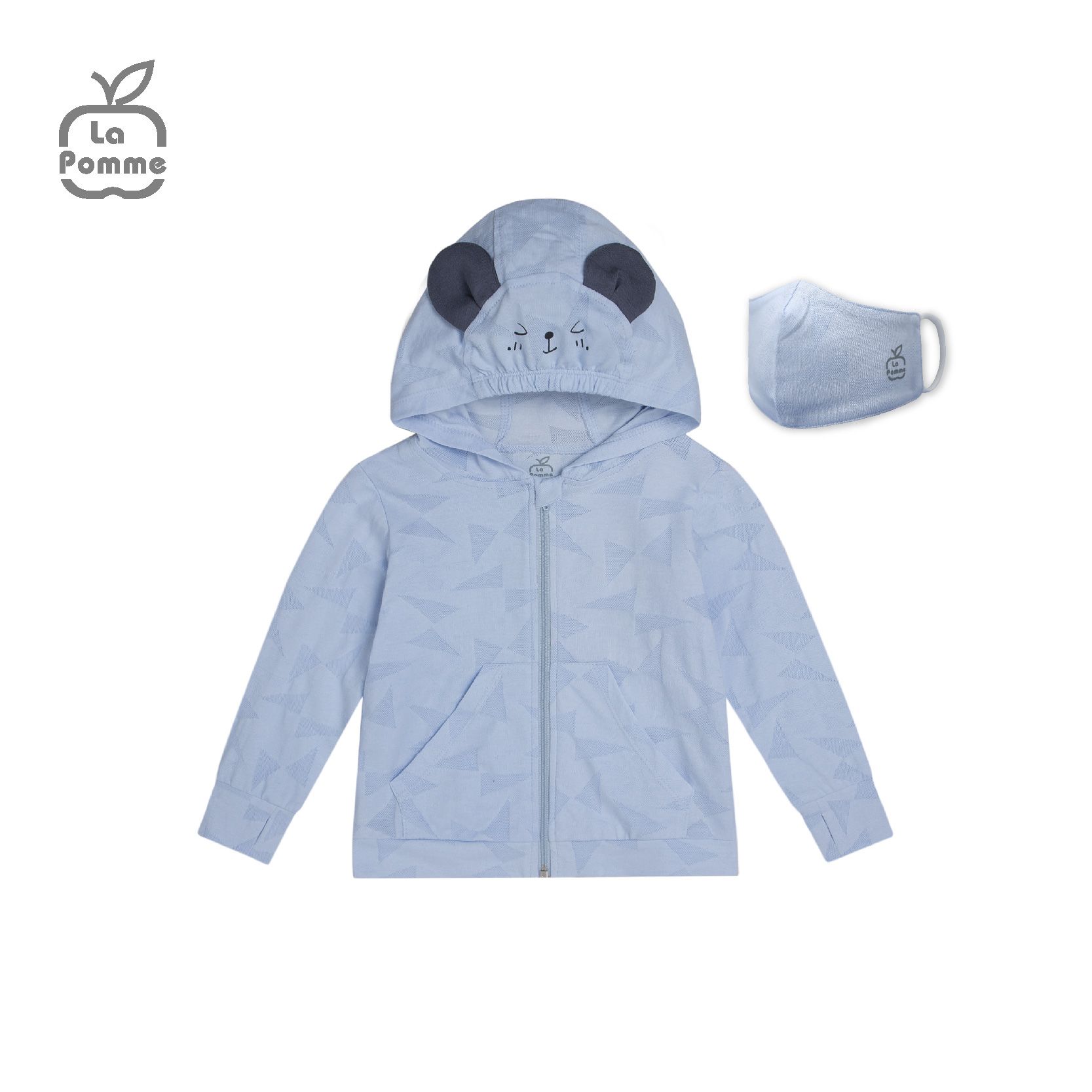 Áo chống nắng La Pomme gấu con đáng yêu - Xanh
