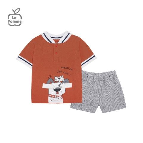 Bộ cộc tay La Pomme chó Đốm tay lật ú oà - Be