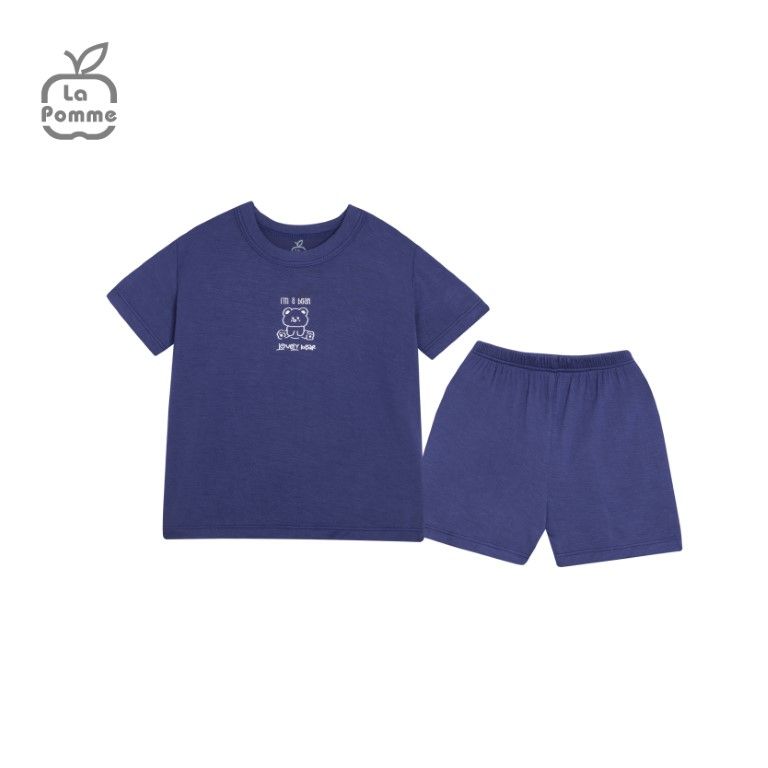 Bộ cộc tay La Pomme Teddy Bear - Hồng đỏ