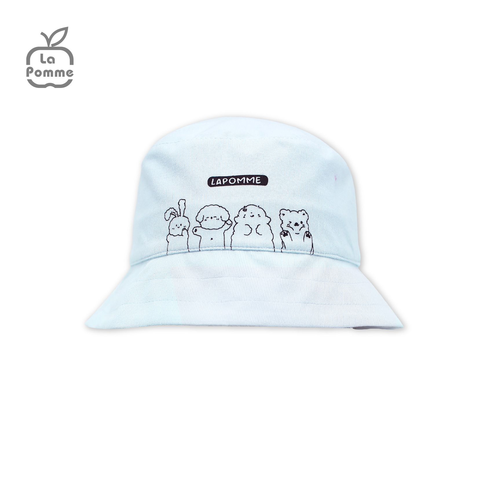Mũ vành La Pomme cute animals - Trắng