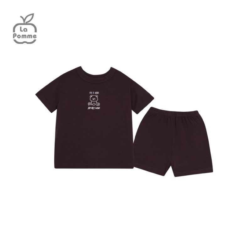 Bộ cộc tay La Pomme Teddy Bear - Vàng