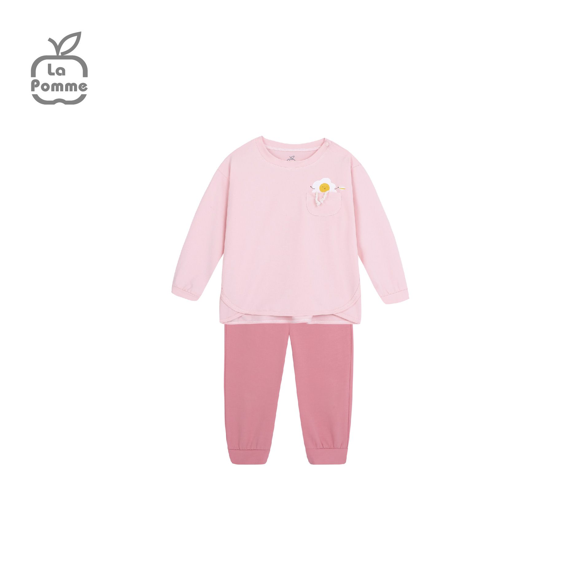Bộ dài tay La Pomme Smiling Egg - Xanh