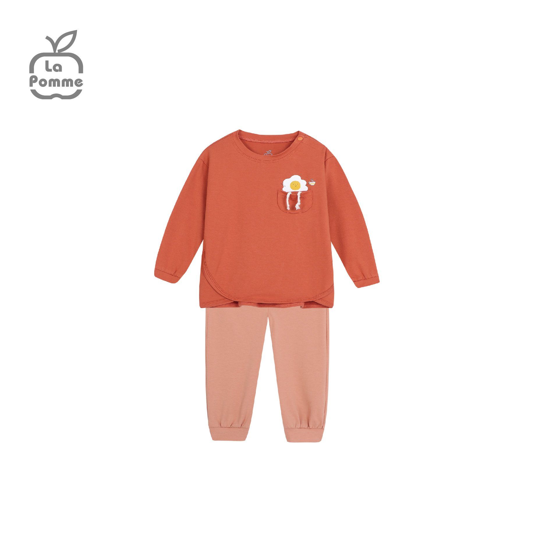 Bộ dài tay La Pomme Smiling Egg - Xanh