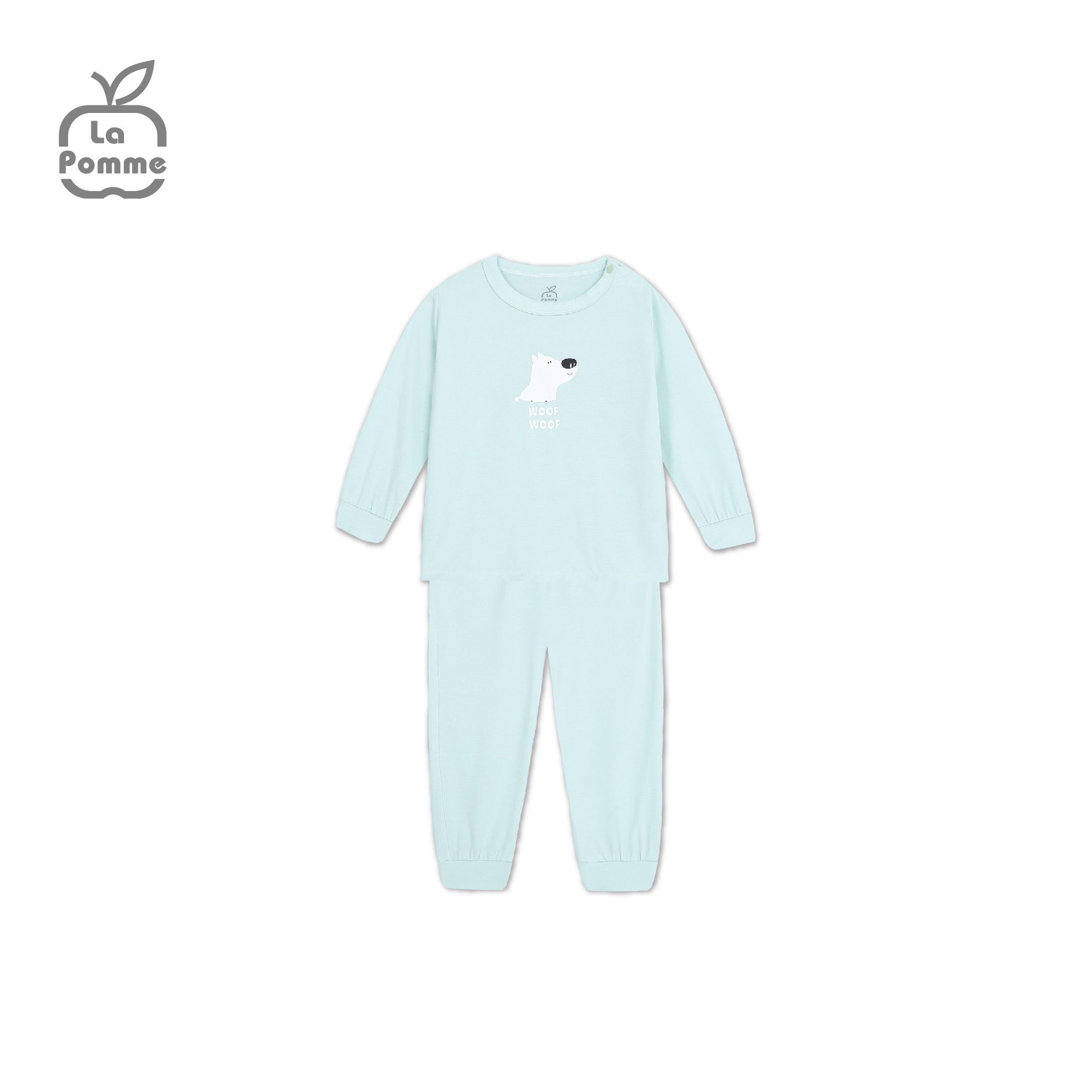 Bộ dài tay La Pomme Chú chó trắng Tommy - Hồng cam