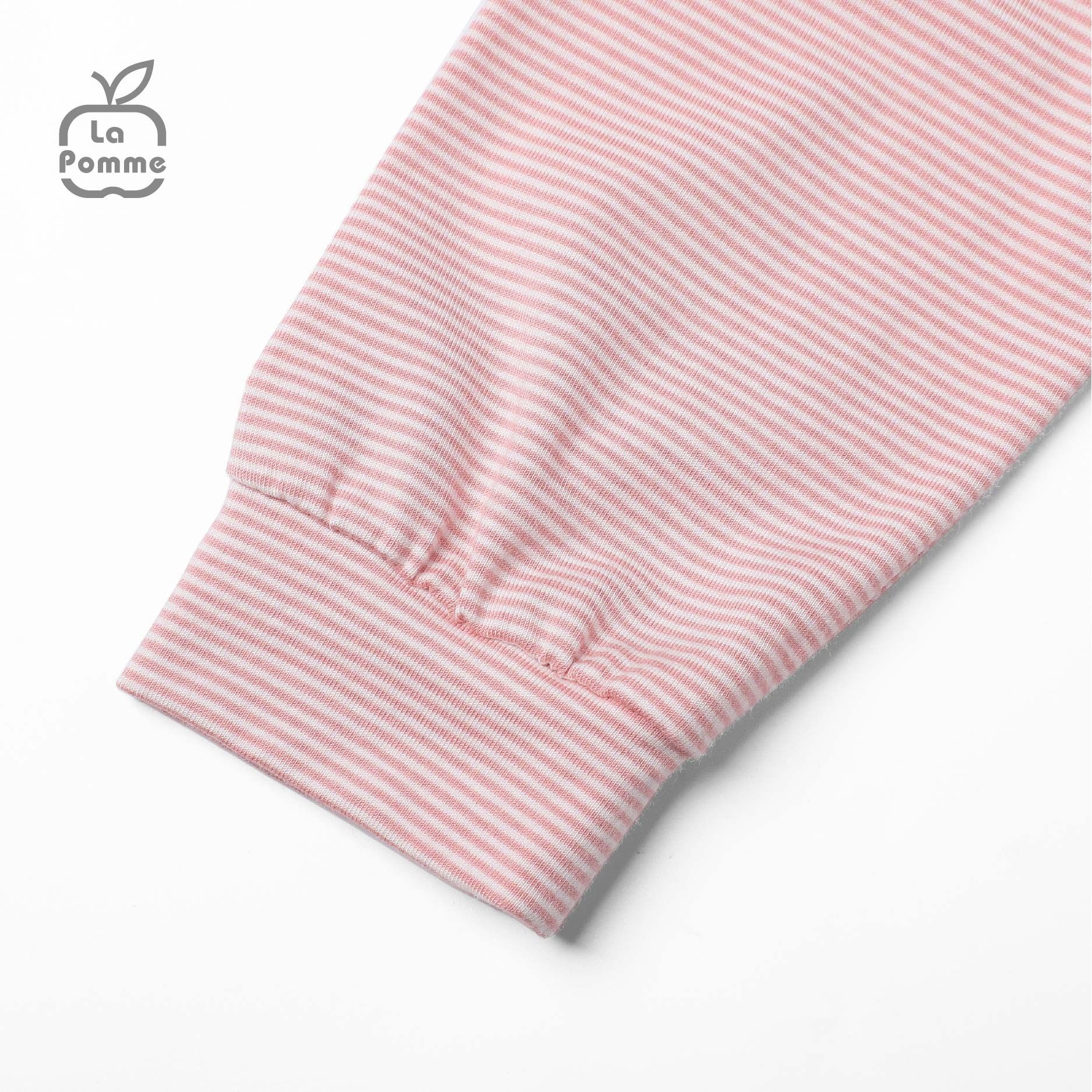 SL195 Bộ dài tay kẻ Chú Rái cá La Pomme - Hồng