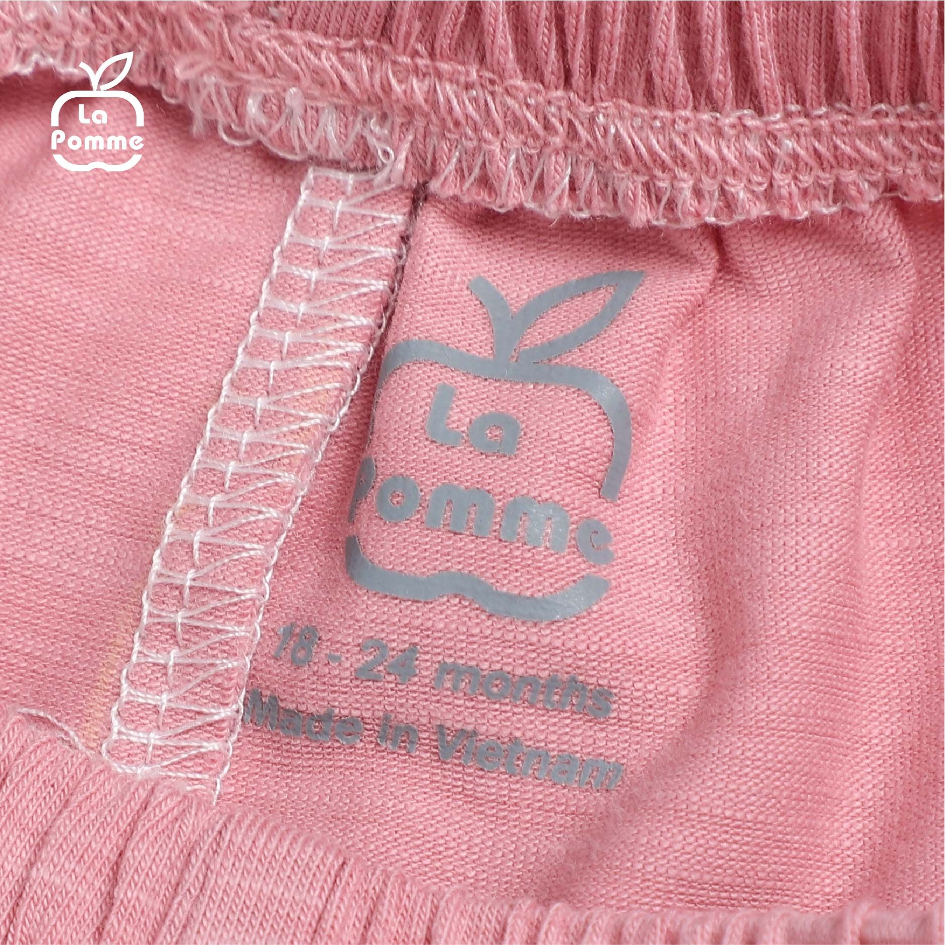 SL195 Bộ dài tay kẻ Chú Rái cá La Pomme - Hồng