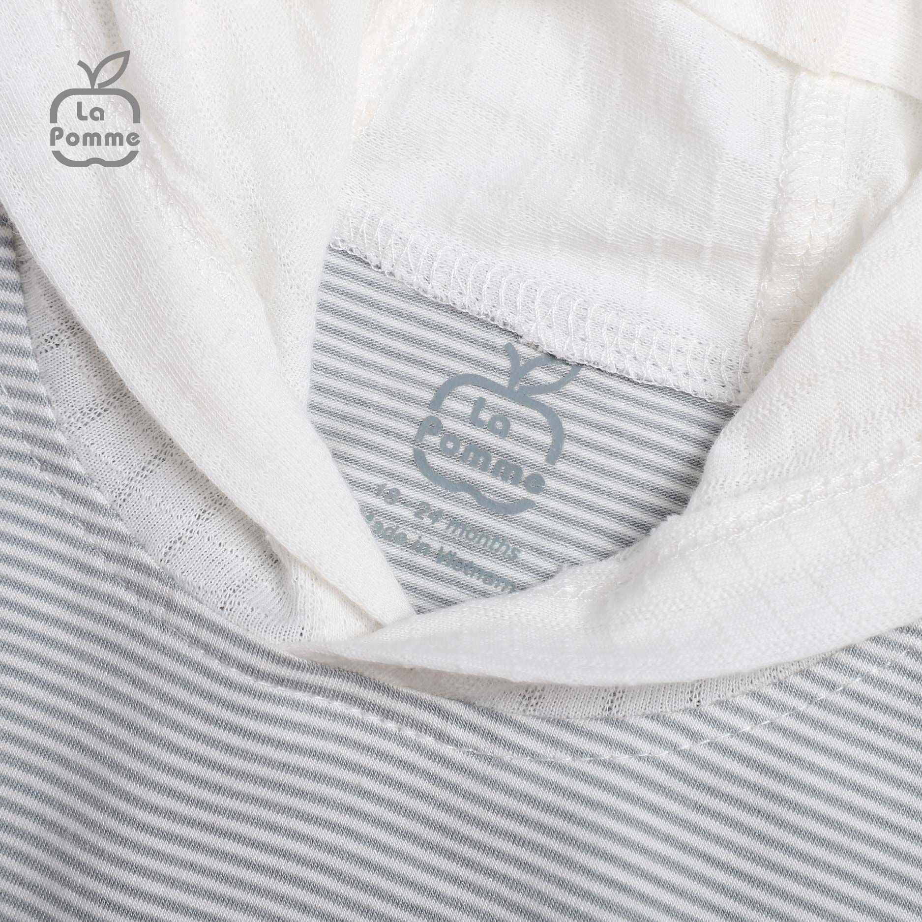 SL195 Bộ dài tay kẻ Chú Rái cá La Pomme - Xanh
