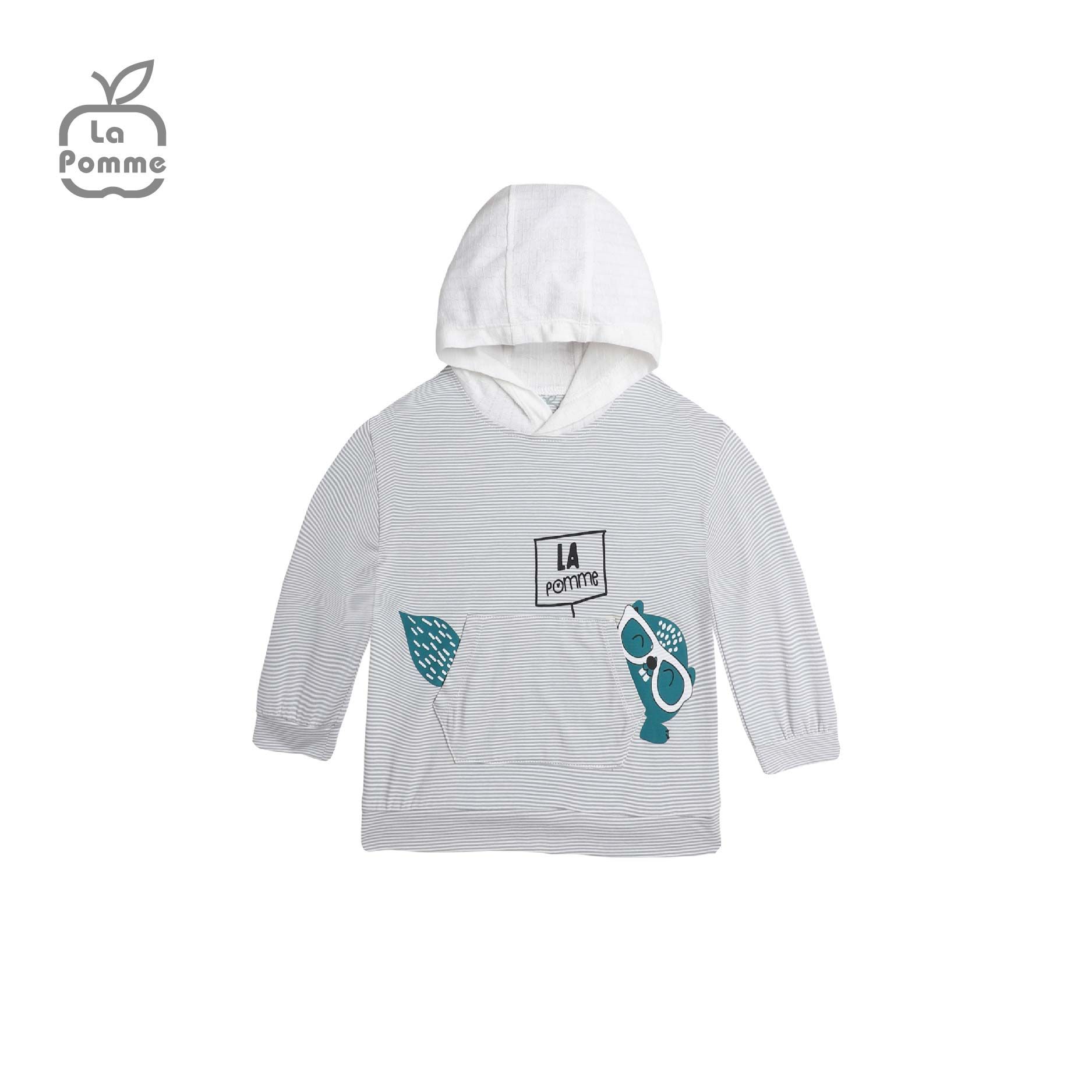 SL195 Bộ dài tay kẻ Chú Rái cá La Pomme - Xanh