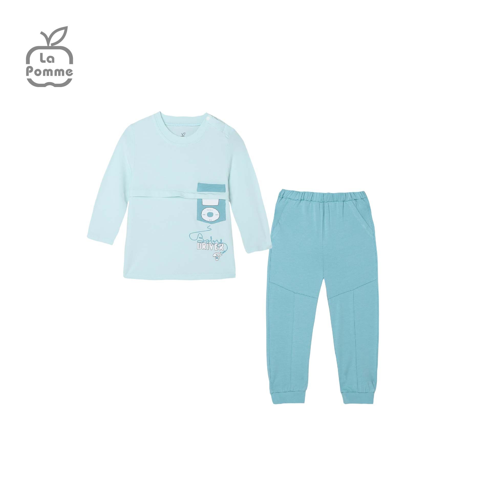SL217 Bộ dài tay Giai điệu âm nhạc La Pomme - Xanh