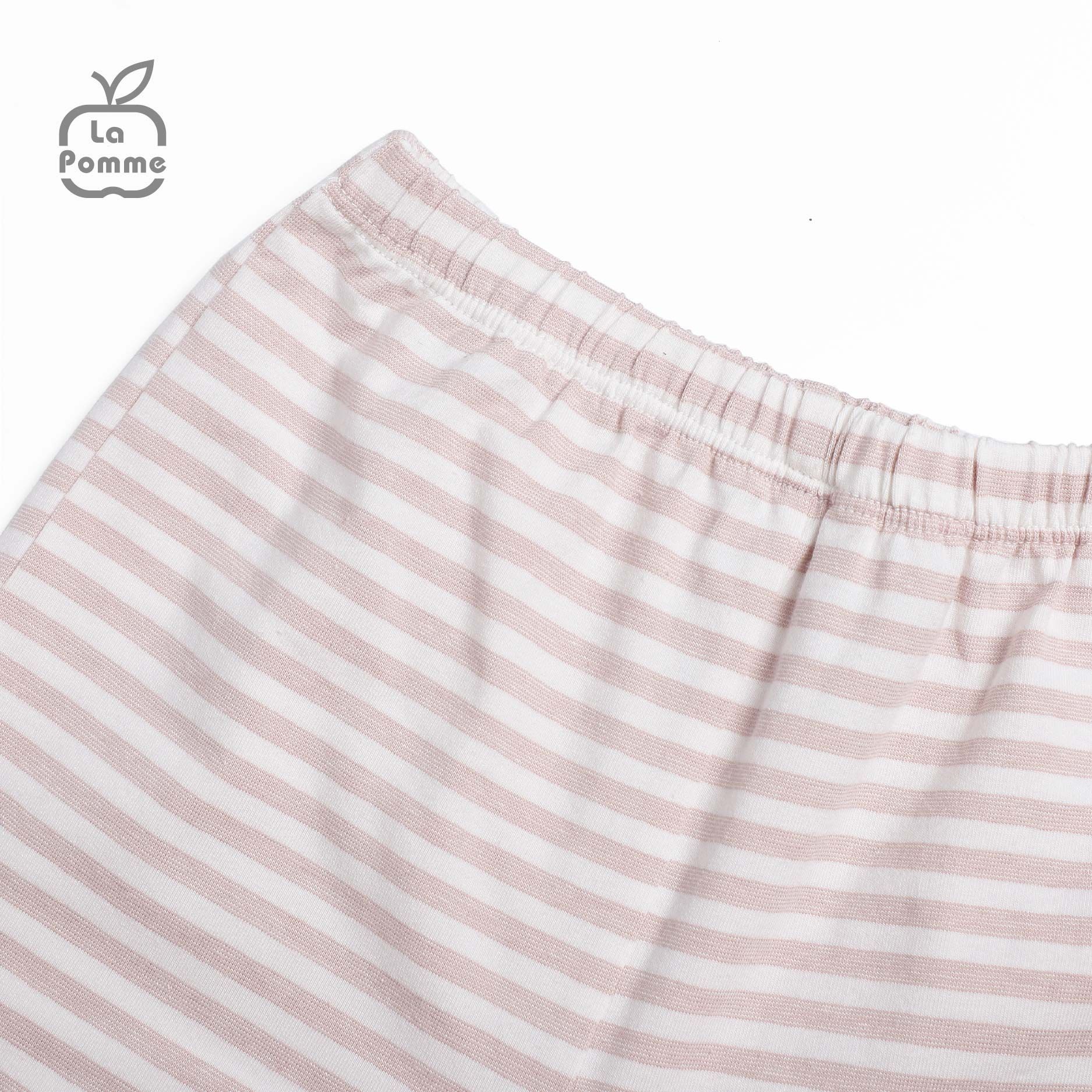 SL231 Bộ dài tay phối yếm kẻ La Pomme - Hồng
