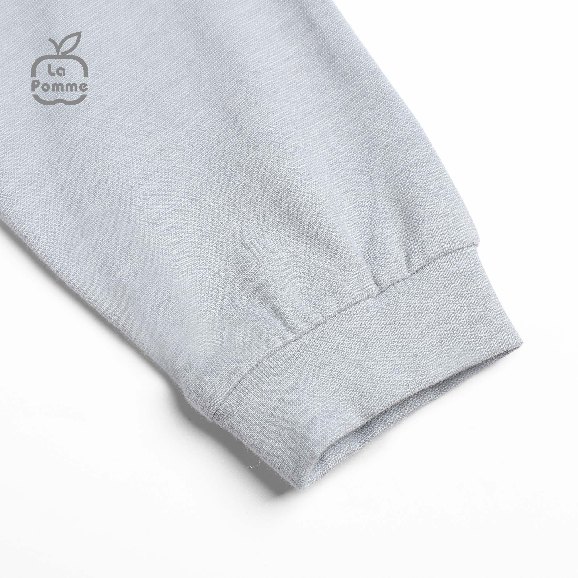 SL231 Bộ dài tay phối yếm kẻ La Pomme - Xanh