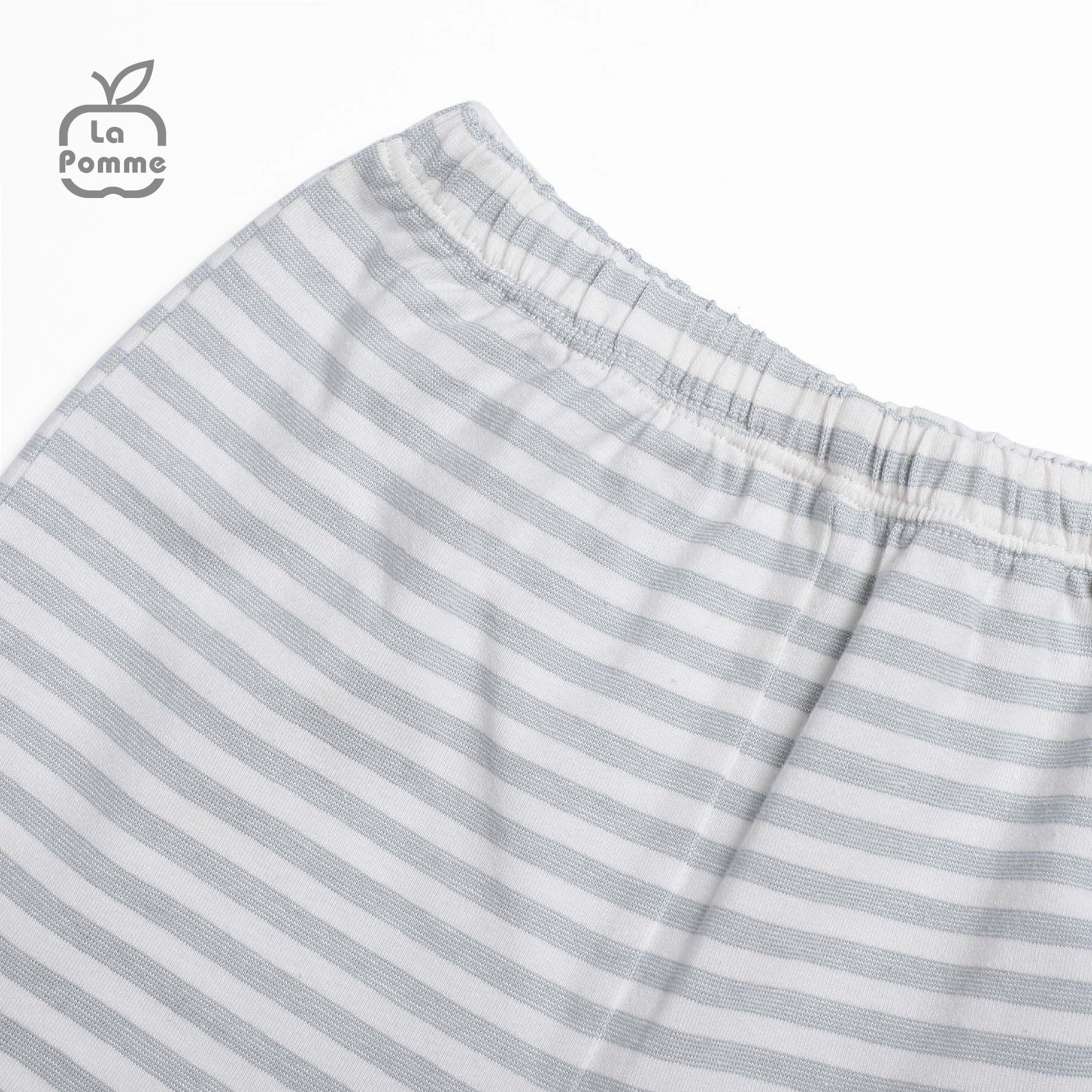 SL231 Bộ dài tay phối yếm kẻ La Pomme - Xanh