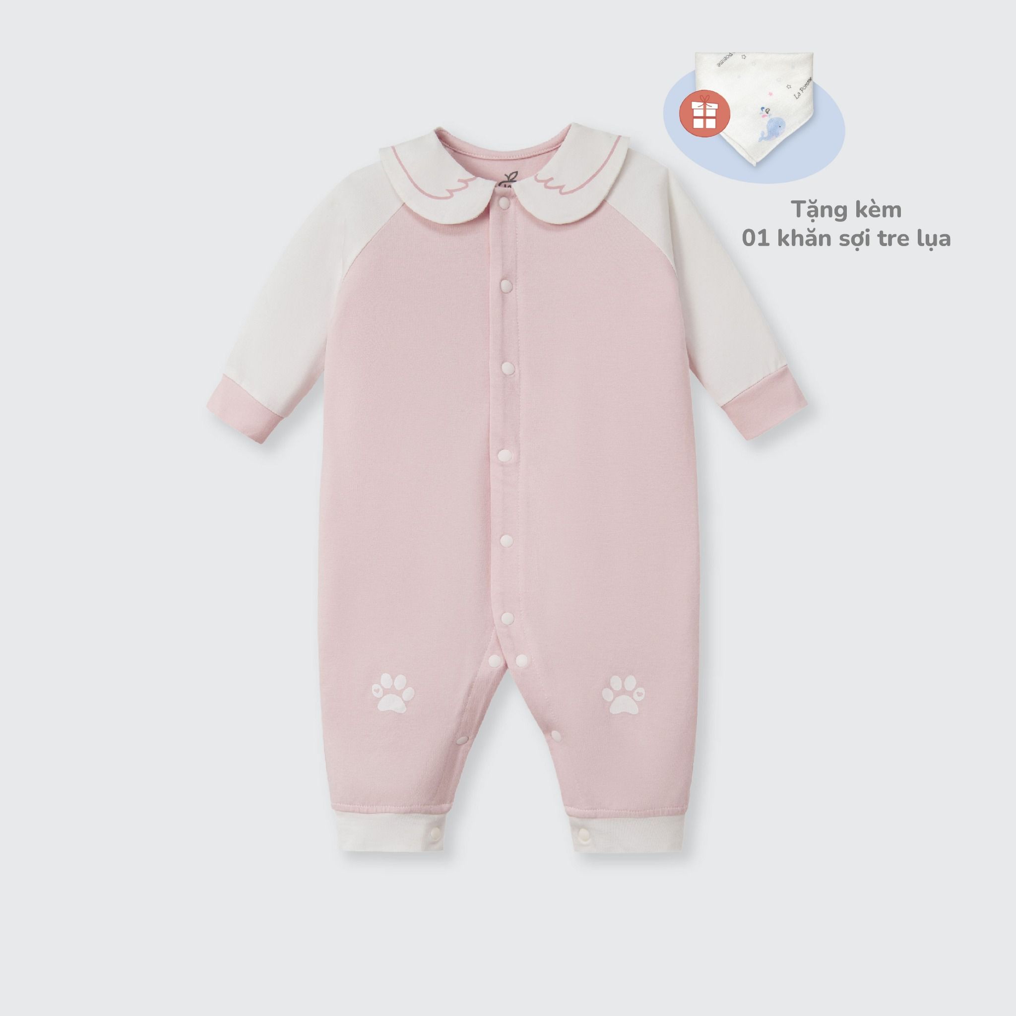 Body dài tay La Pomme cổ cách điệu ngộ nghĩnh