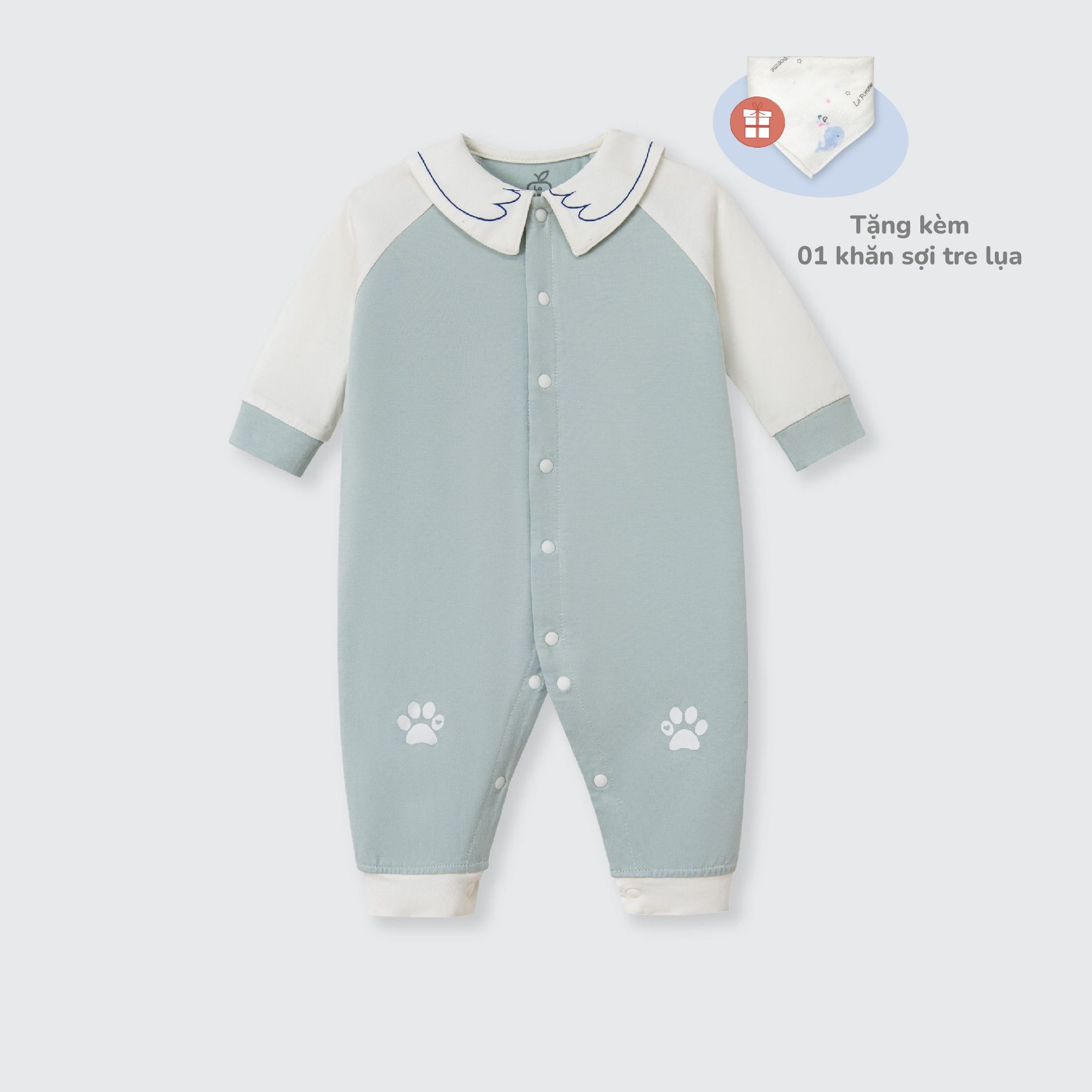 Body dài tay La Pomme cổ cách điệu ngộ nghĩnh