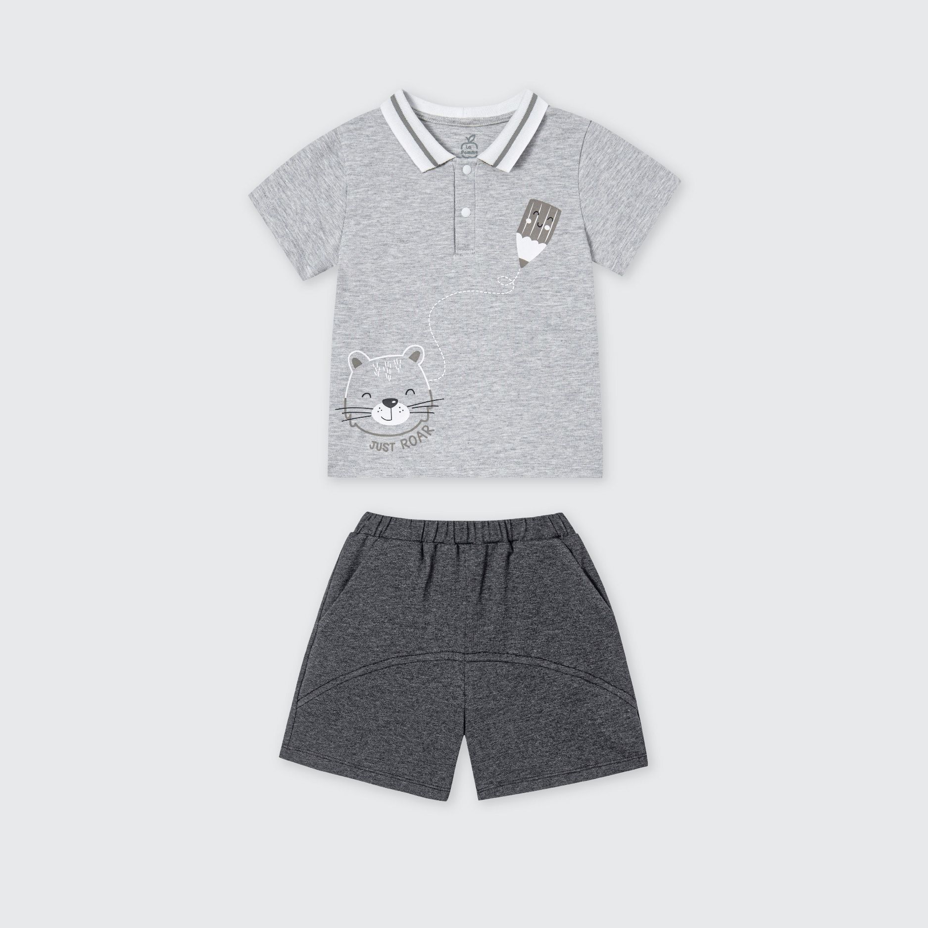 Bộ cộc tay polo La Pomme hổ con năng động