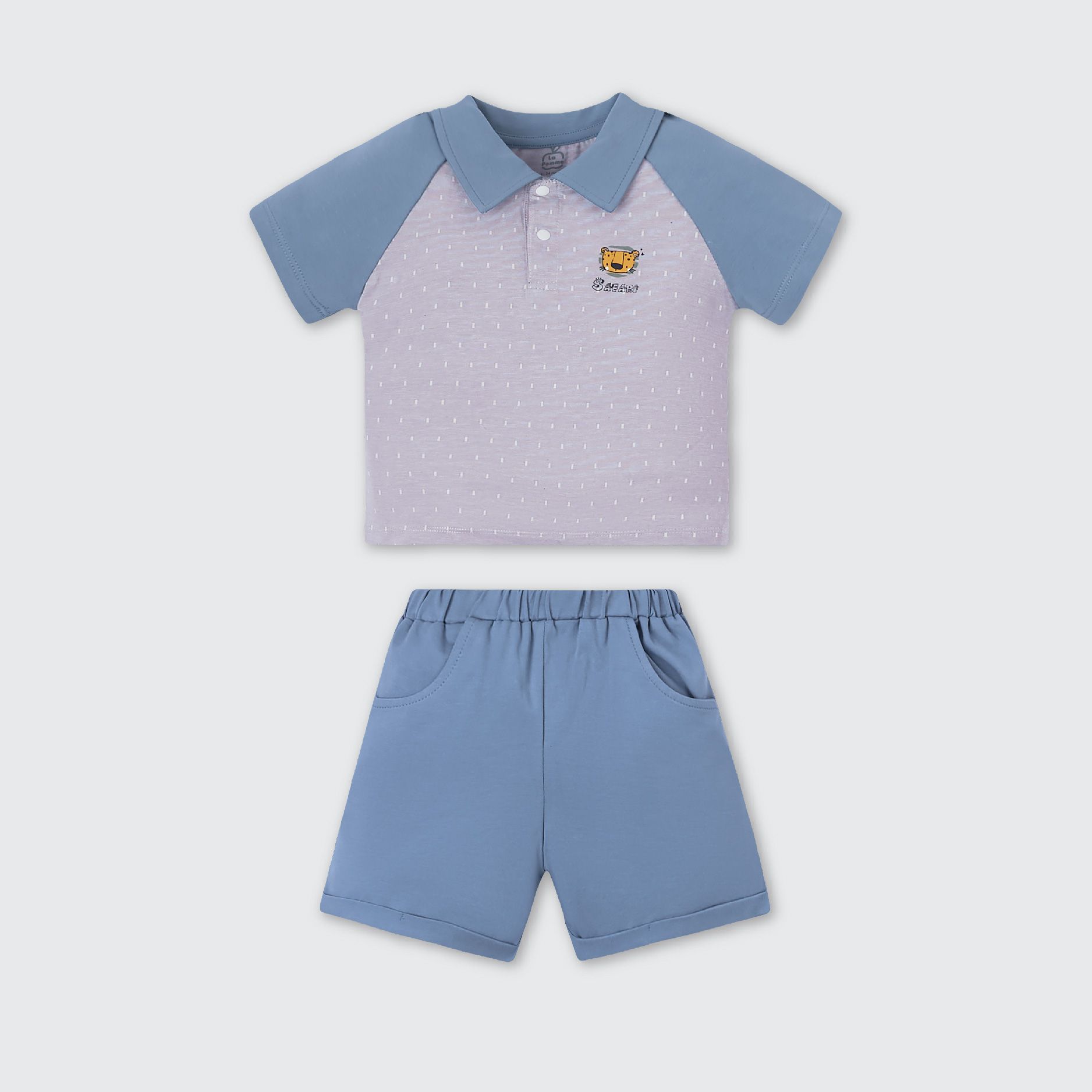 Bộ cộc tay Polo La Pomme hoạ tiết dễ thương