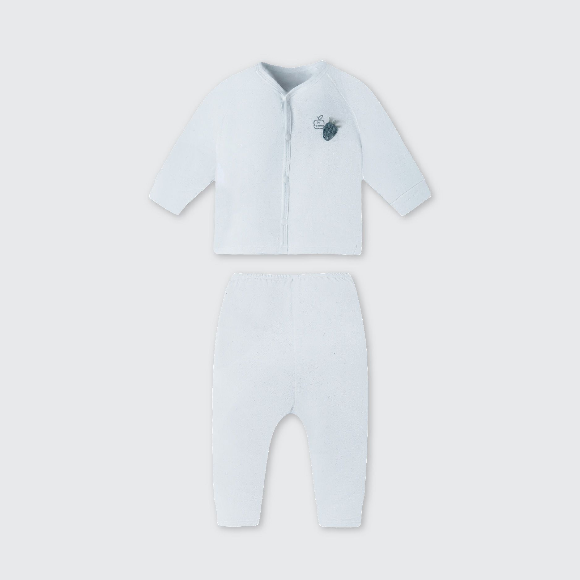 Set Dài tay La Pomme cúc thẳng sticker