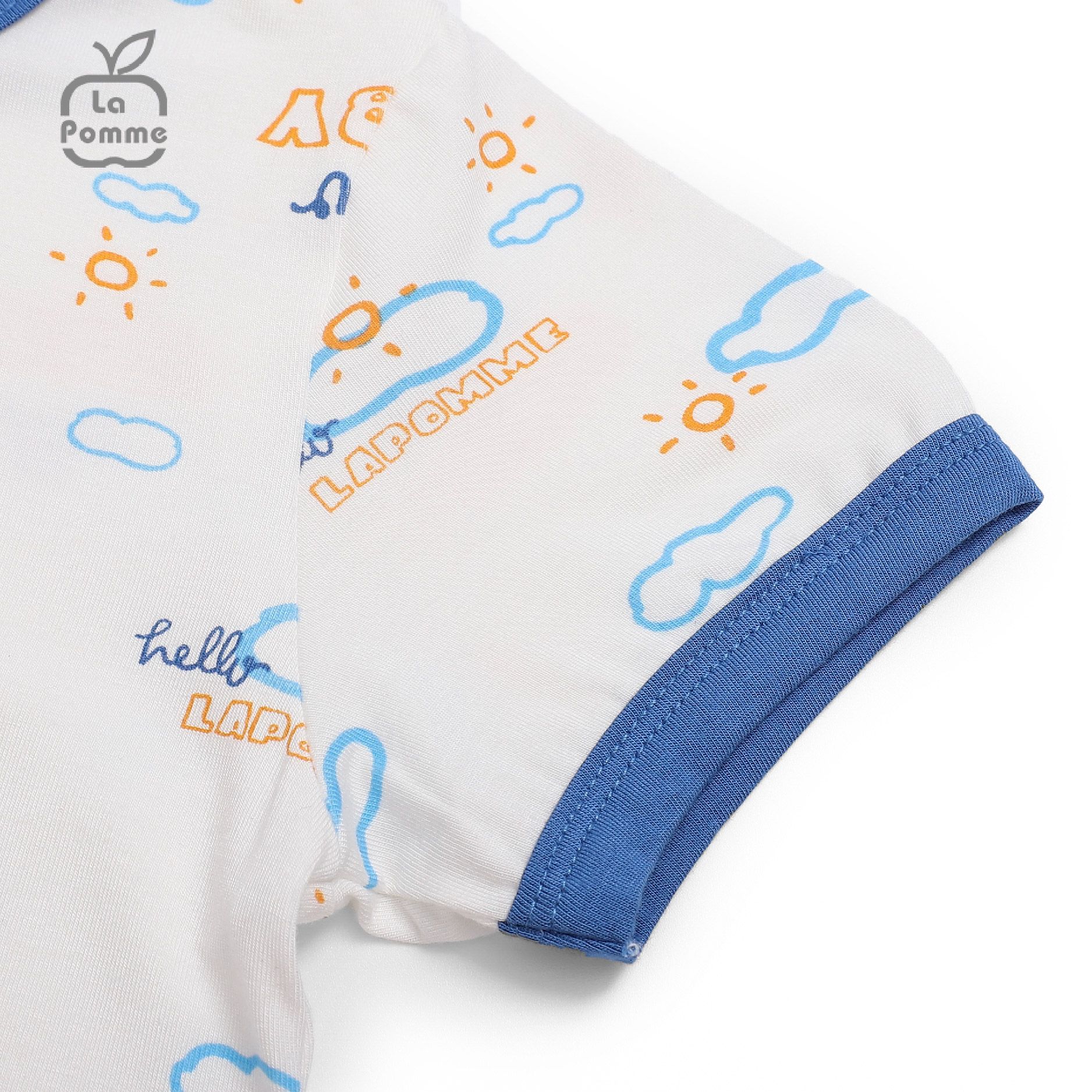 Bộ cộc tay La Pomme Bầu trời viền màu - Cam