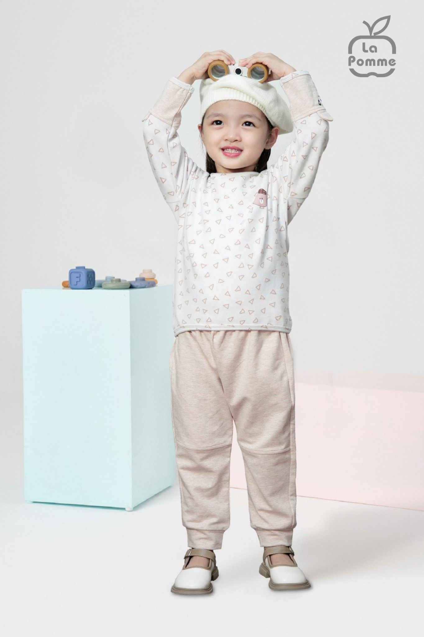 Bộ dài tay La Pomme Gấu trắng và chú cá nhỏ