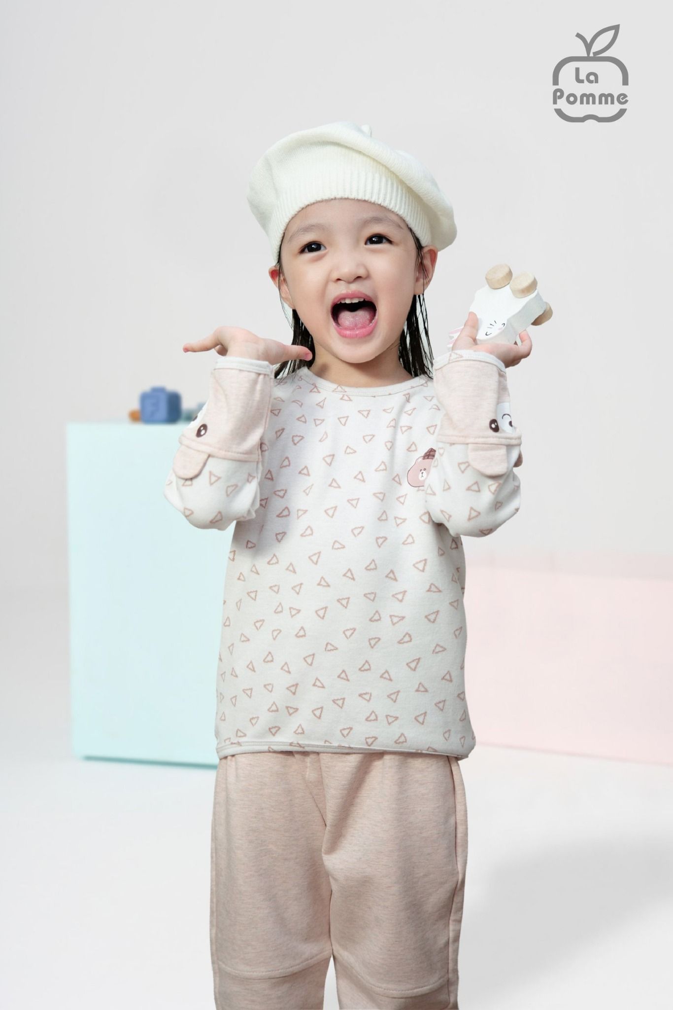 Bộ dài tay La Pomme Gấu trắng và chú cá nhỏ