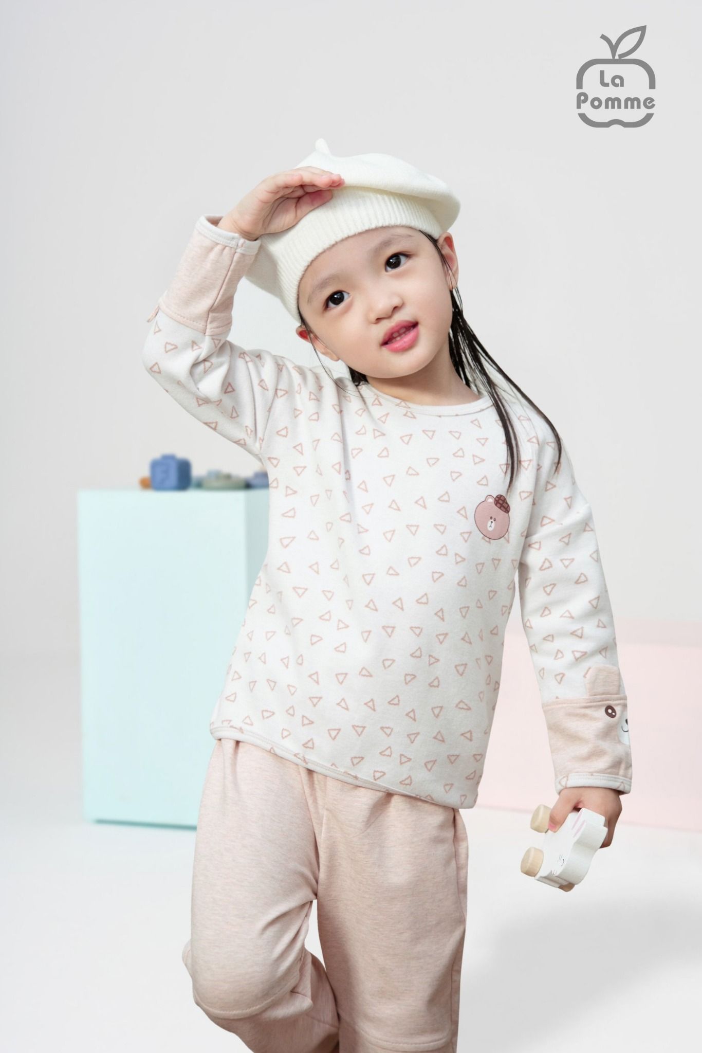 Bộ dài tay La Pomme Gấu trắng và chú cá nhỏ