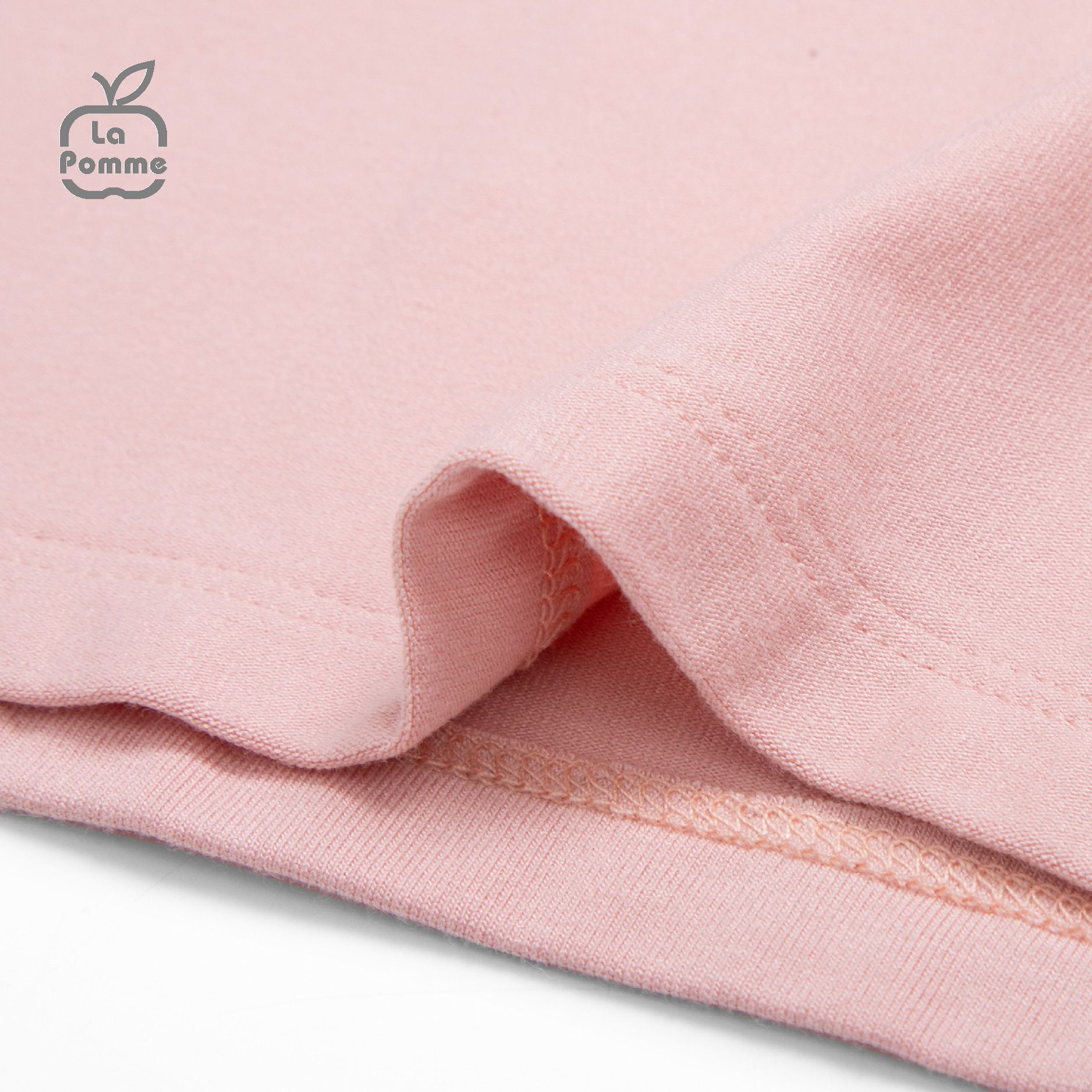 Bộ cộc tay La Pomme kẻ viền màu - Kẻ nâu