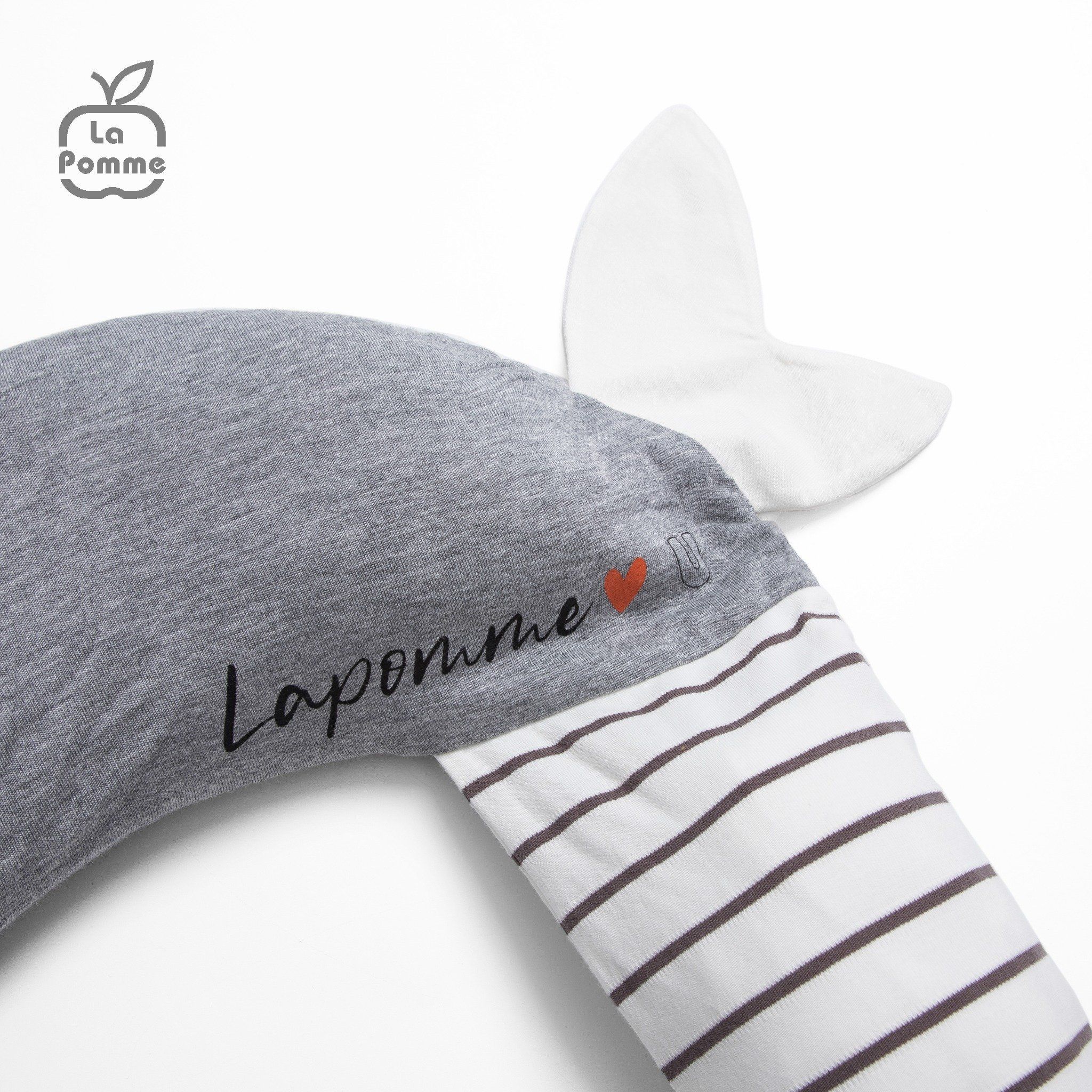 Gối chữ U đa năng La Pomme Baby Fish - Trắng Ghi