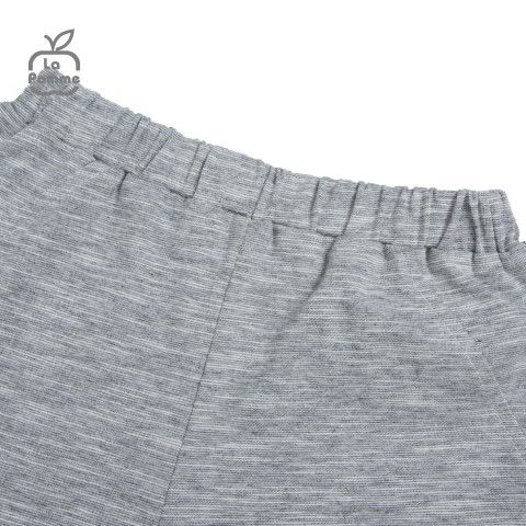 Bộ cộc tay La Pomme polo mầm cây - Trắng Ghi
