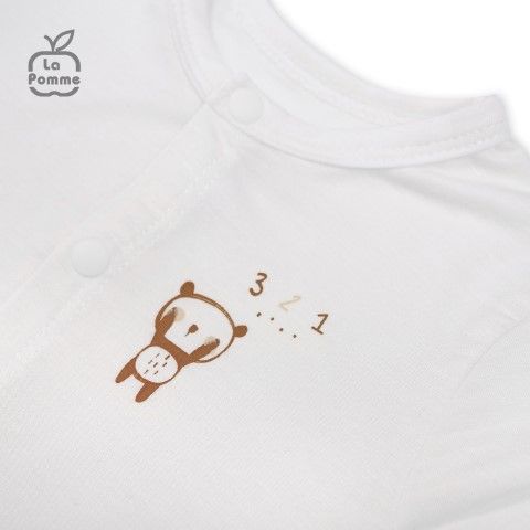 Bộ dài tay La Pomme cúc giữa gấu nhỏ ú oà - Be
