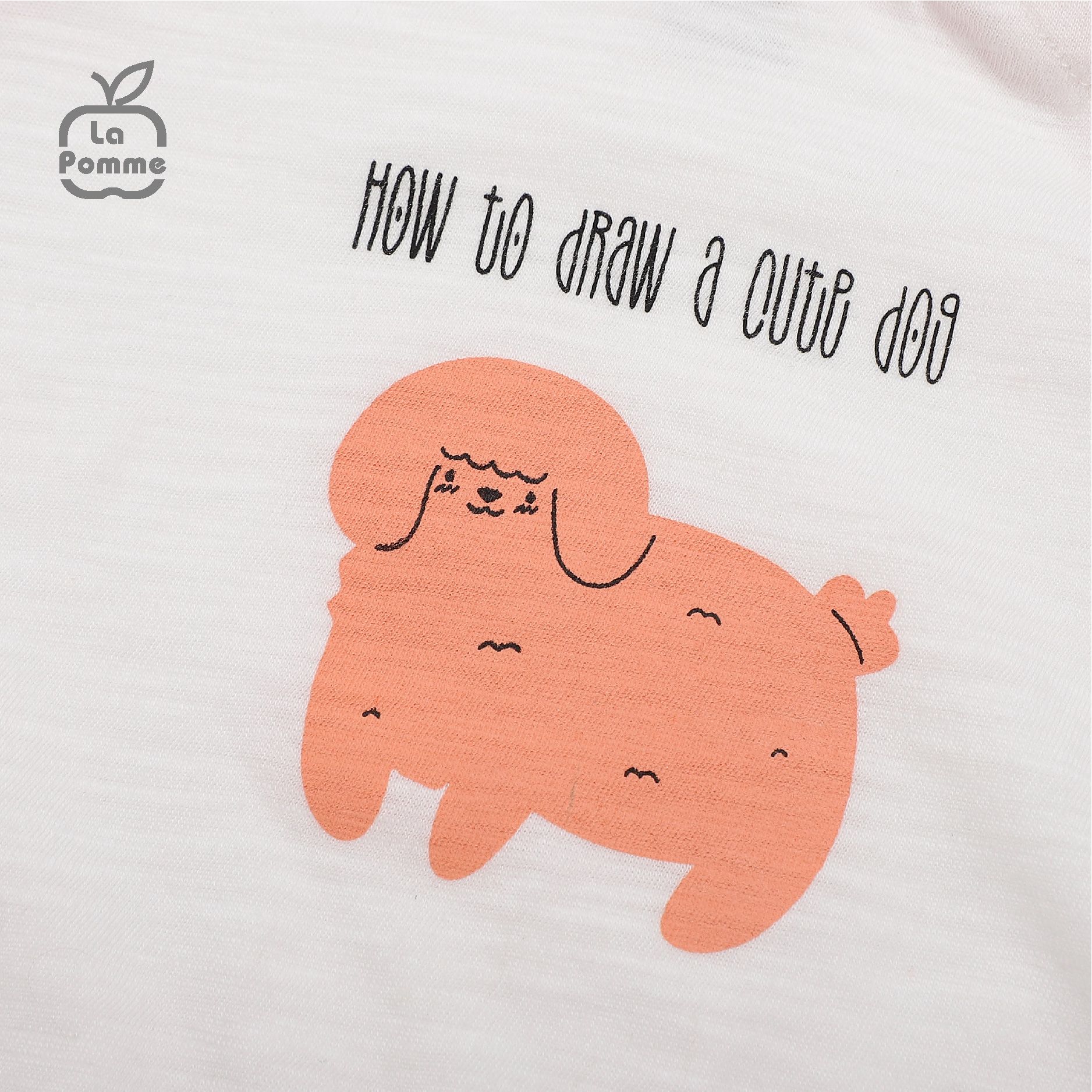 Bộ cộc tay La Pomme Raglan cún nhỏ - Tím