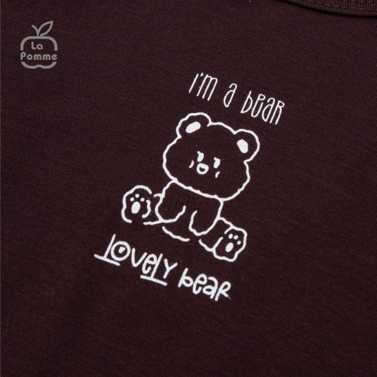 Bộ cộc tay La Pomme Teddy Bear - Hồng đỏ