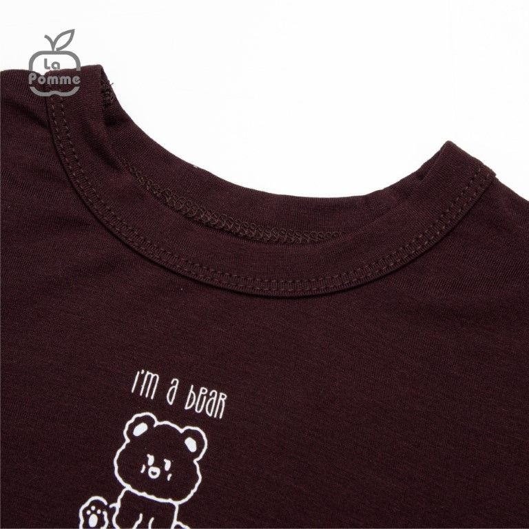 Bộ cộc tay La Pomme Teddy Bear - Hồng đỏ