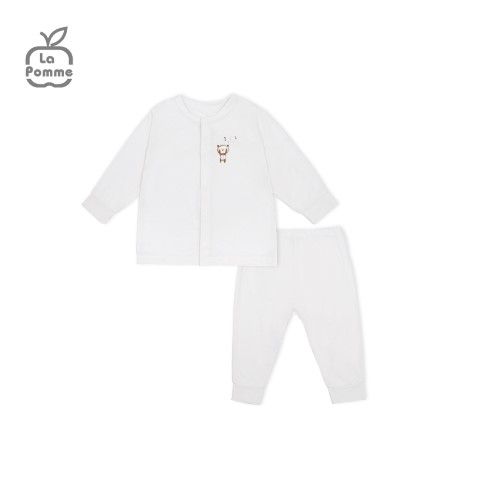 Bộ dài tay La Pomme cúc giữa gấu nhỏ ú oà - Be