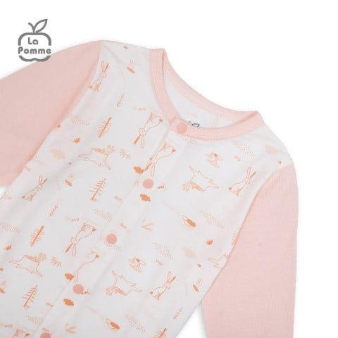 Bộ dài tay La Pomme cúc giữa Petit - Ghi