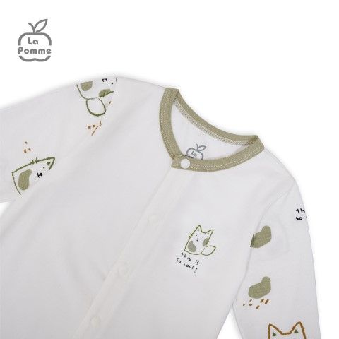 Bộ dài tay La Pomme cúc giữa lovely baby - Nâu