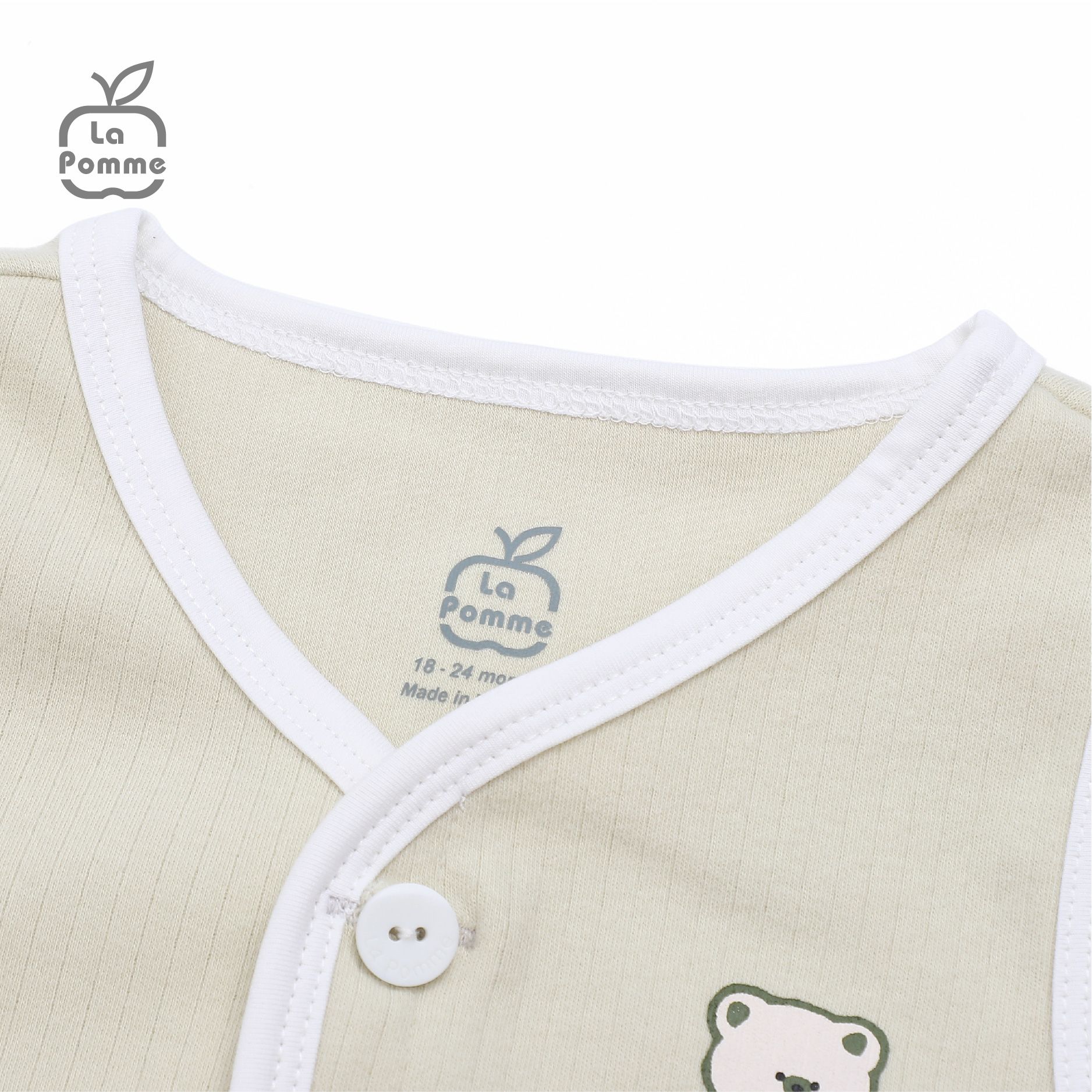 Áo Gile La Pomme viền màu túi đôi - Xanh