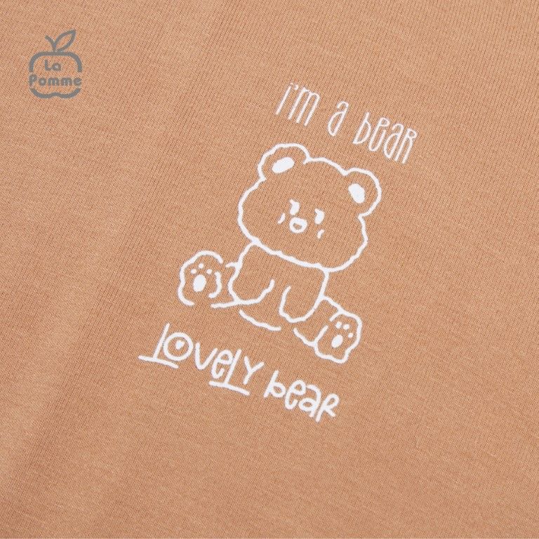 Bộ cộc tay La Pomme Teddy Bear - Hồng đỏ