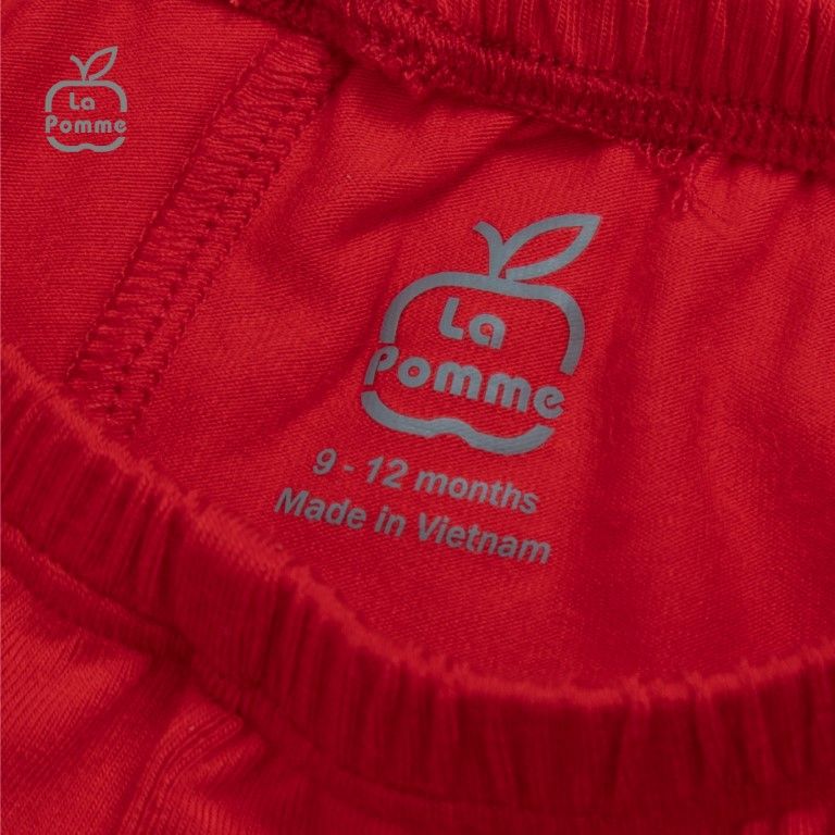 Bộ cộc tay La Pomme Teddy Bear - Hồng đỏ