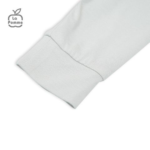 Bộ dài tay La Pomme cúc lệch Petit - Trắng