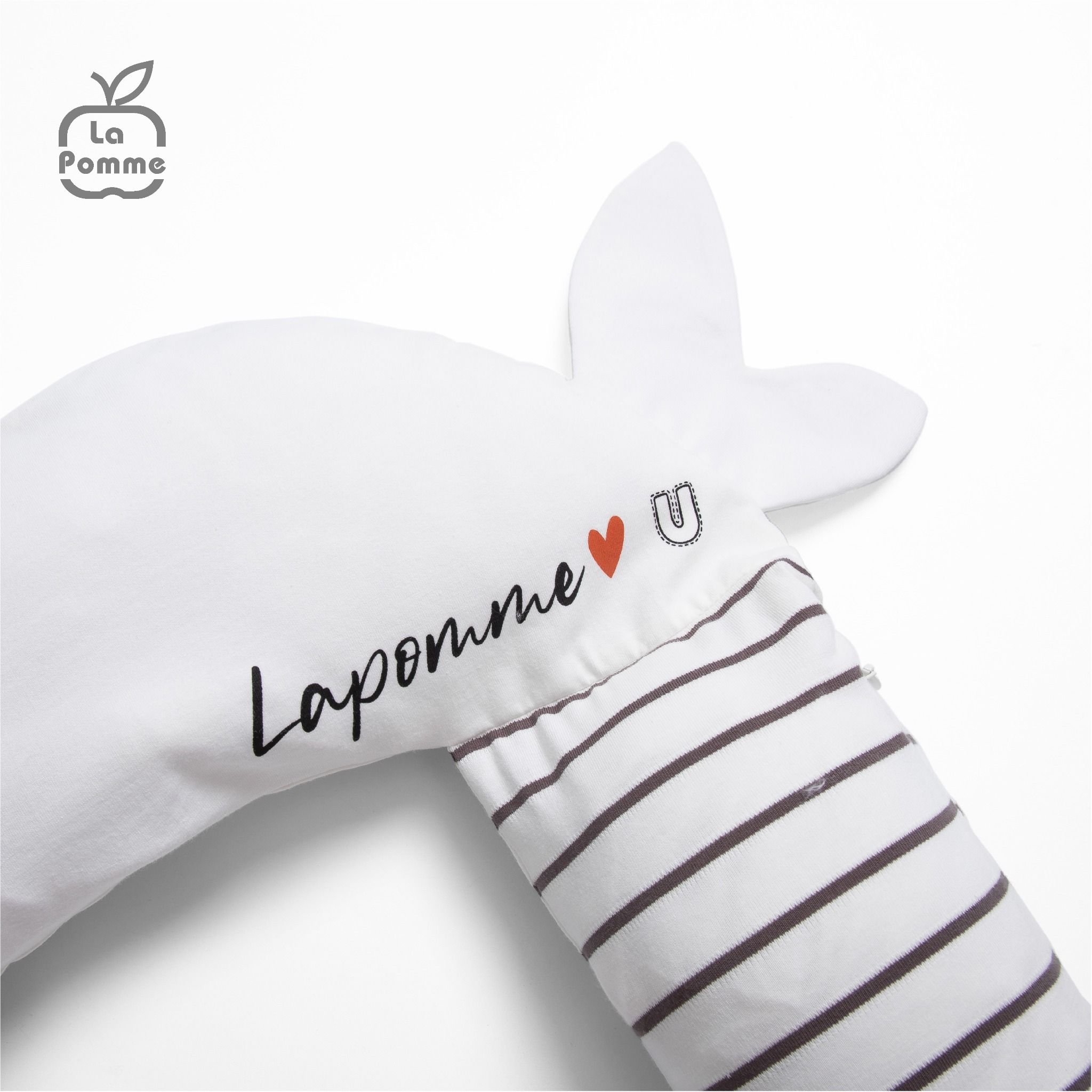 Gối chữ U đa năng La Pomme Baby Fish - Trắng Ghi